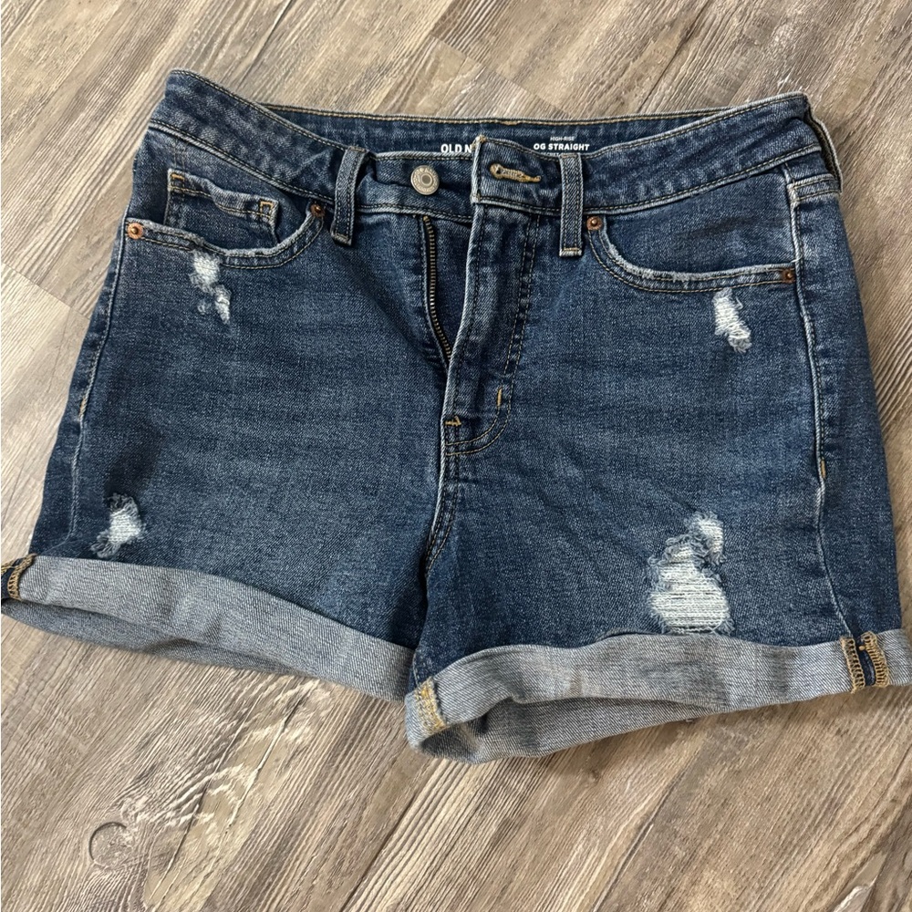 Old Navy Women's Distressed Blue Jean Shorts EUC